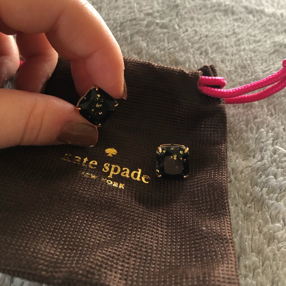 Black and Gold Kate Spade ♠️ Stud Earrings